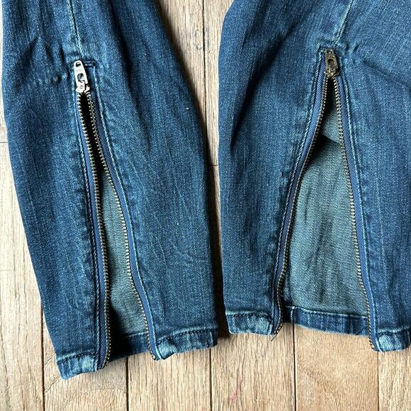 Pistola Black Vintage Moto Zipper Skinny Denim Jeans size 27 - Picture 8 of 12